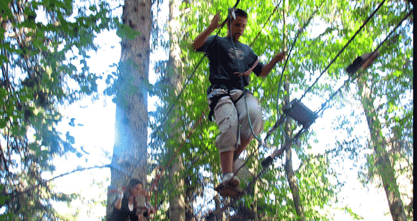 Treetop climbing circuit at La Costette